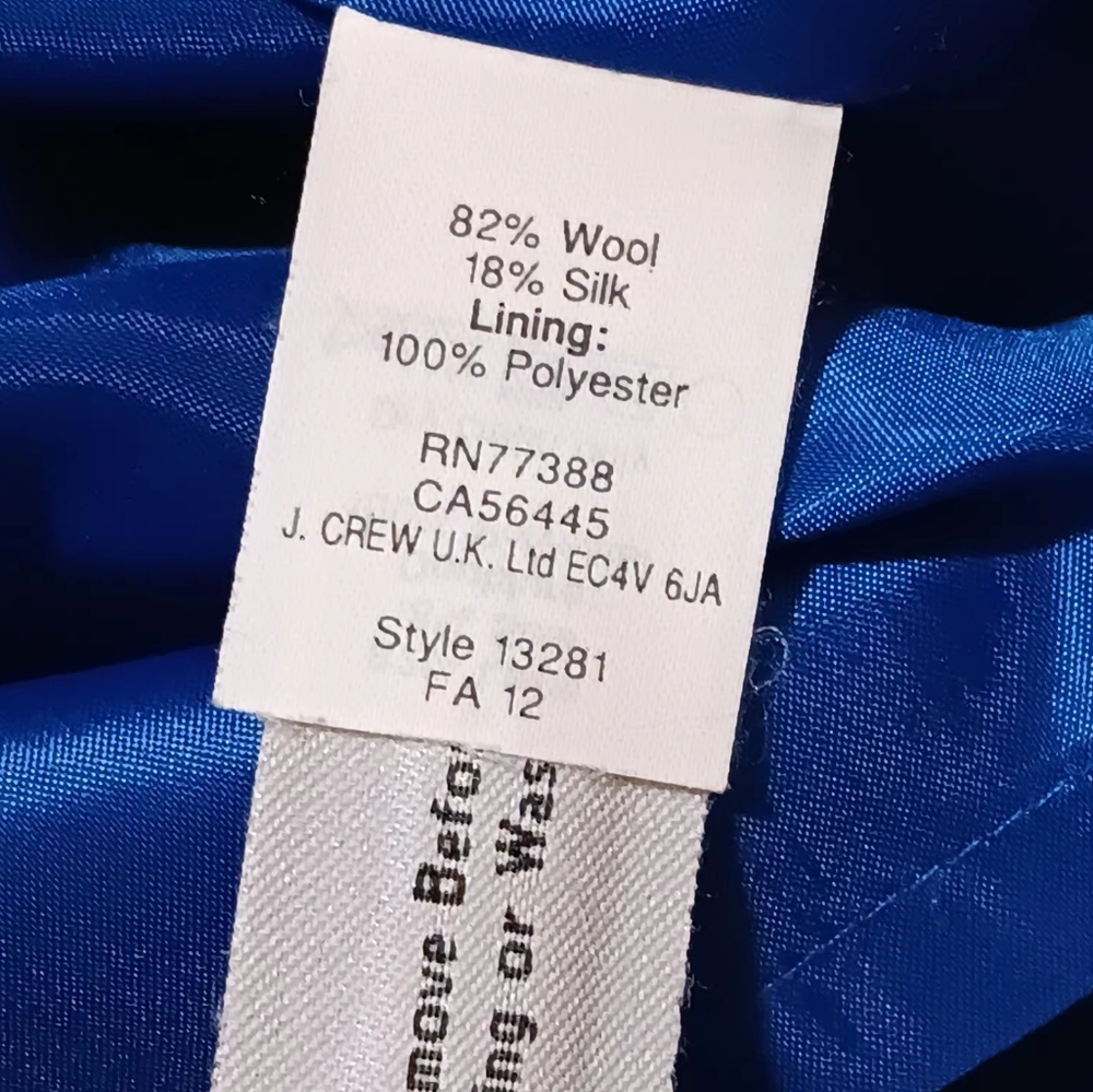 J. Crew Women Royal Blue Dress Sleeveless Wool-Silk Blend Sz6 Pockets - Picture 7 of 13